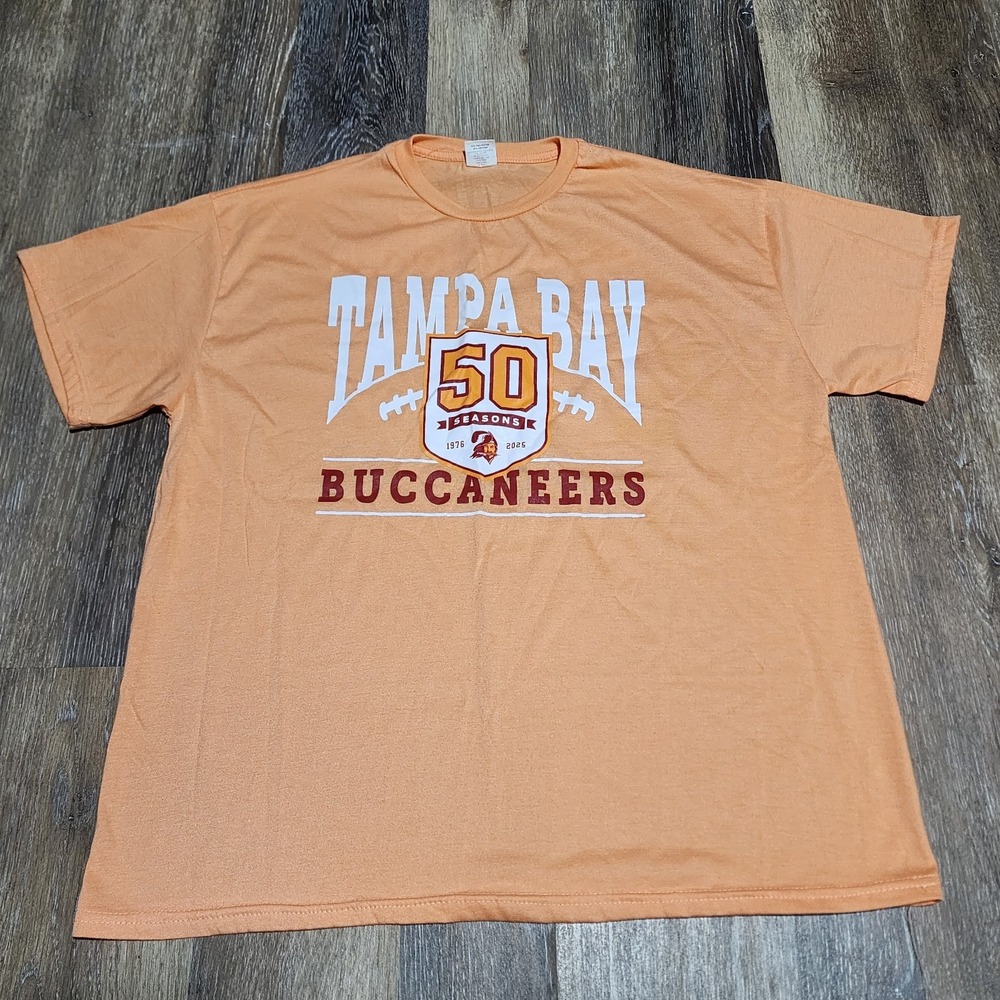 Tampa Bay Buccaneers Creamsicle 50 Seasons Limited Edition T Shirt Size XL NFL